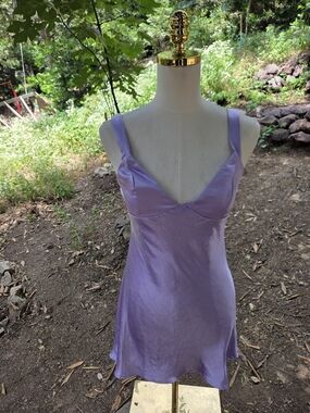 Princess Polly Lavender Star Shining Satin Slip Dress Size 4